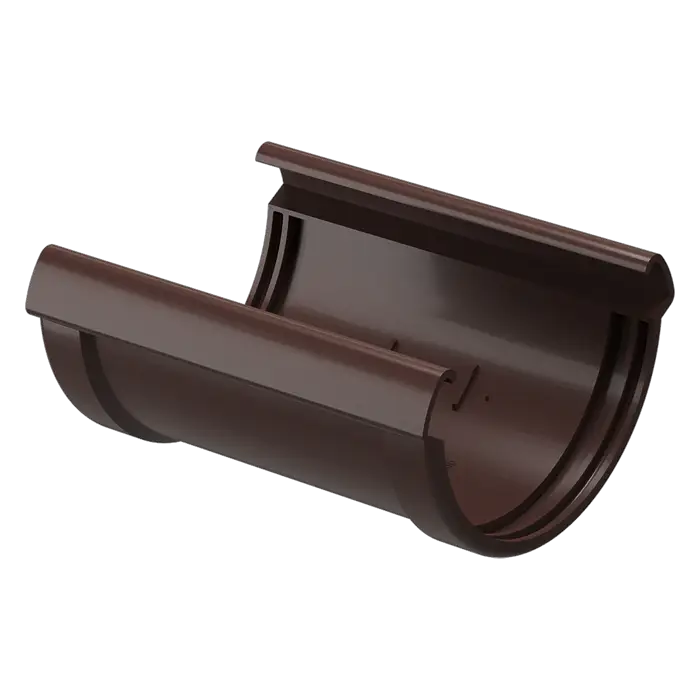Соединитель желобов Docke Lux шоколад (RAL 8019)-mini