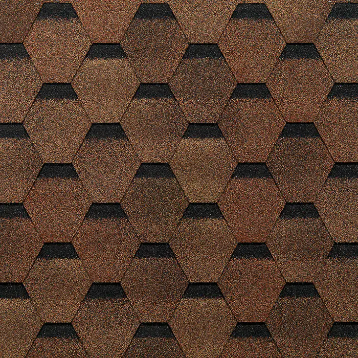 Гибкая черепица Docke Eurasia, Шестигранник, Светло-коричневый-mini
