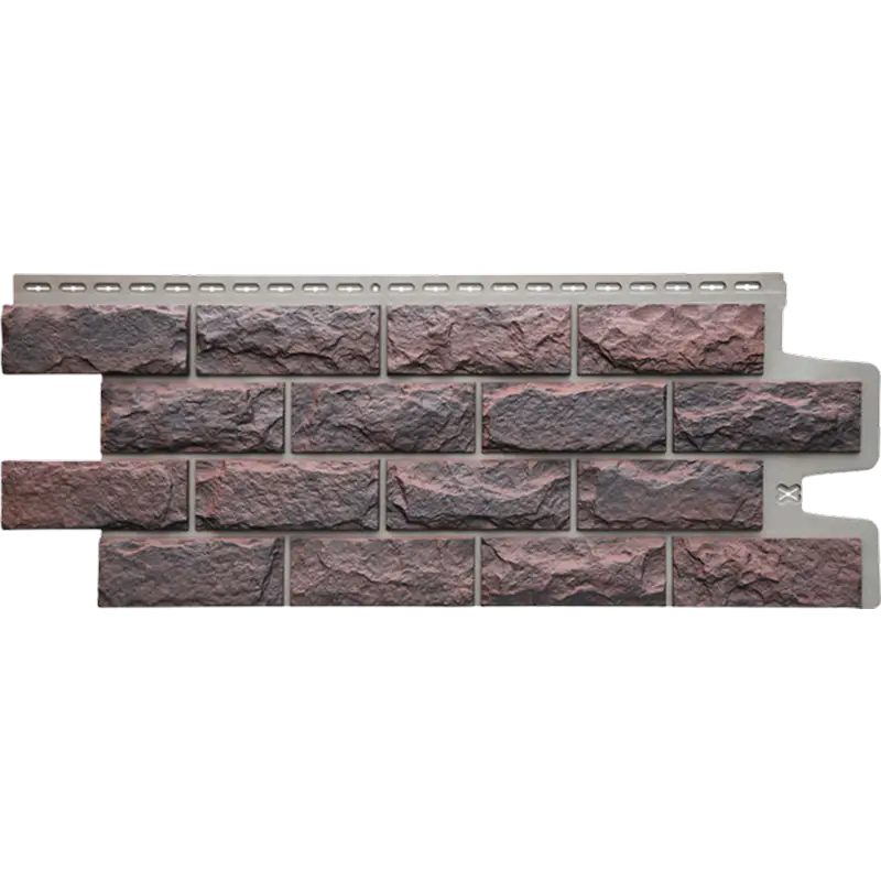 Фасадная панель Grand Line Колотый камень, Design Plus, Кофе с темно-бежевым швом-mini