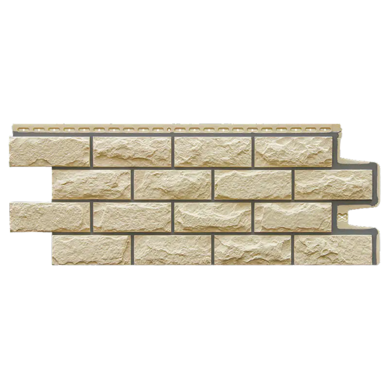 Фасадная панель Grand Line Колотый камень, Design, Бежевый со швом RAL 7006-mini