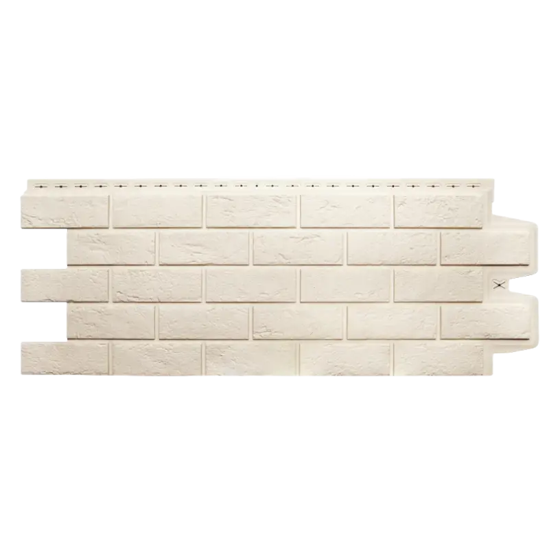 Фасадная панель Grand Line Состаренный кирпич, Classic, Молочный-mini