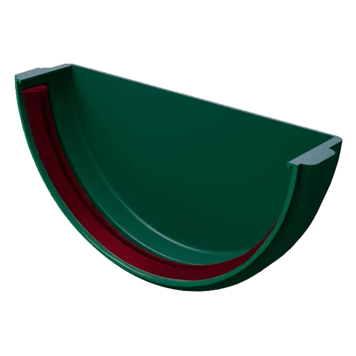 Заглушка желоба Grand Line Классика 120 ПВХ зелёный (RAL 6005)-mini