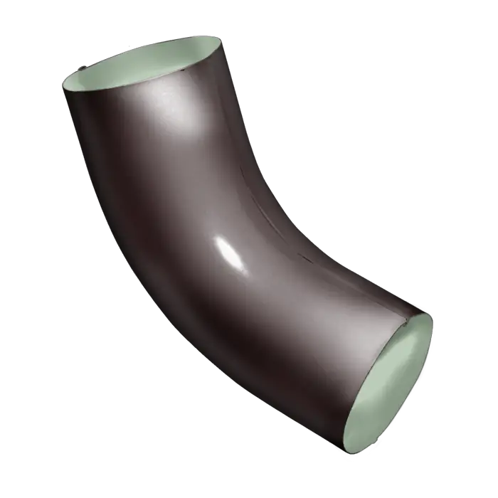 Колено трубы 60° Grand Line PE 125/90 мм, RAL 8017-mini