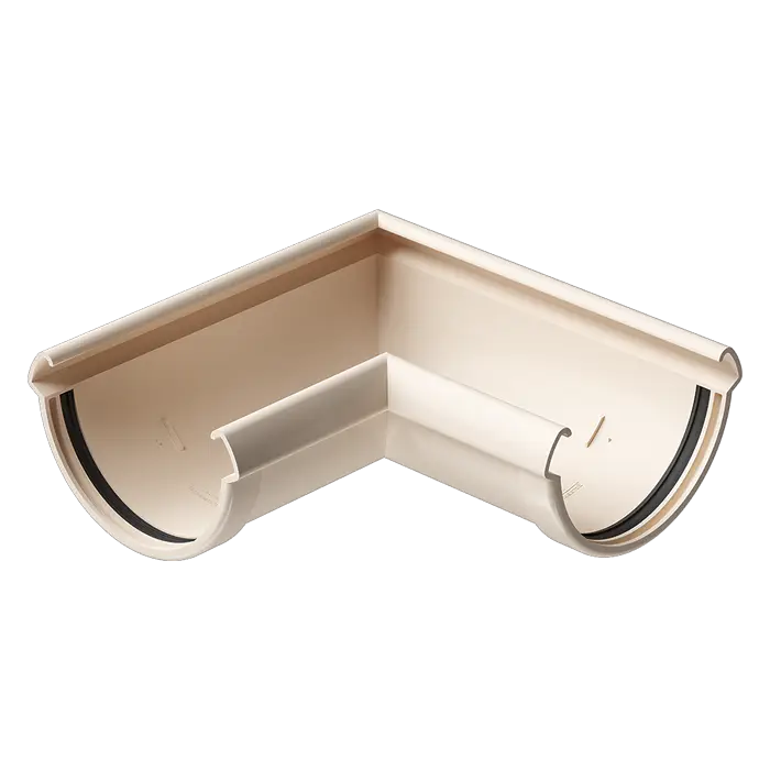 Угол желоба 90˚ Docke Lux латте (RAL 1015)-mini