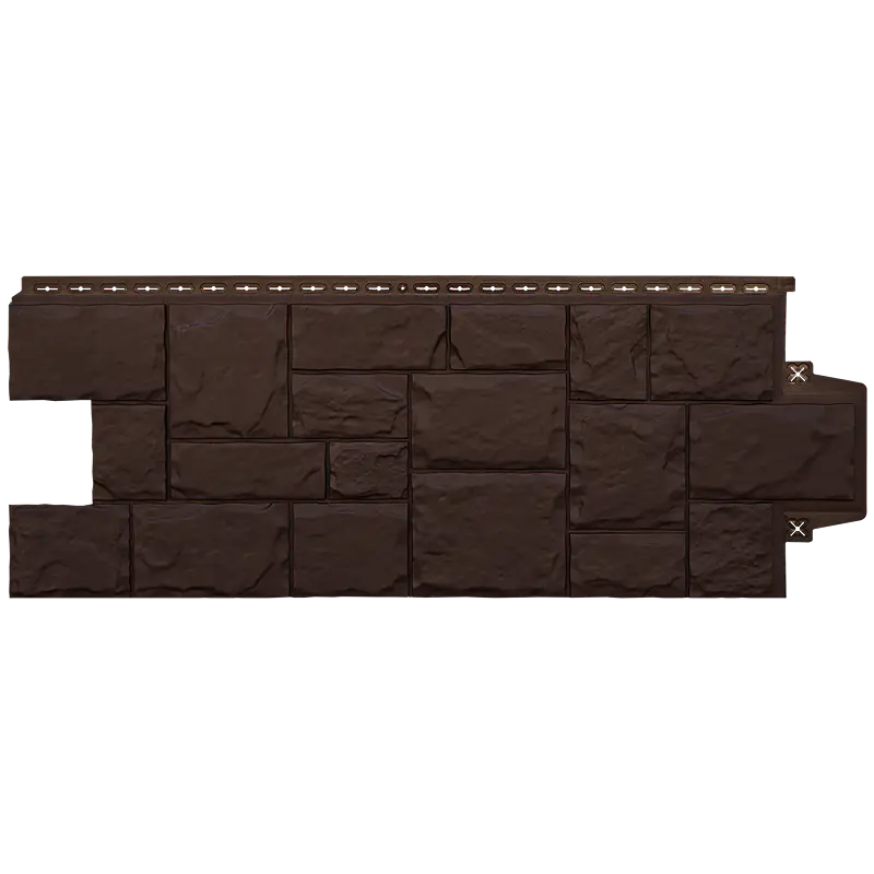 Фасадная панель Grand Line Крупный камень, Classic, Шоколадный-mini