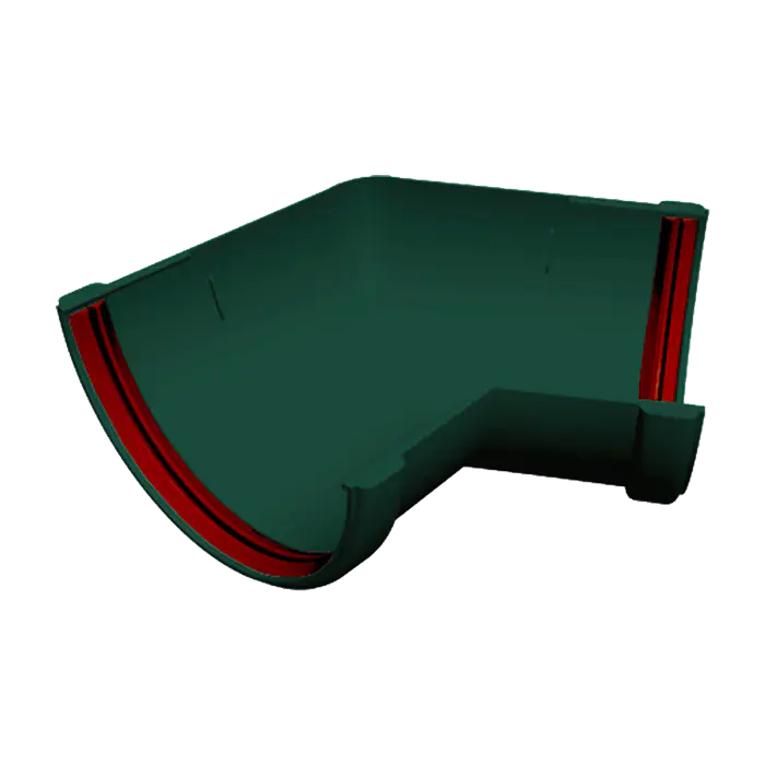 Угол желоба 135° Grand Line Классика 120 ПВХ зелёный (RAL 6005)-mini