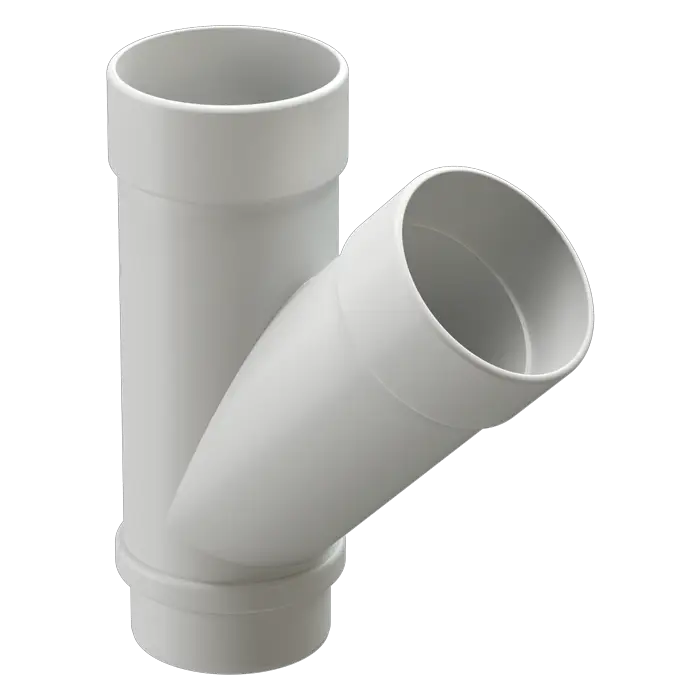 Тройник 45˚ для водосточной трубы Docke Lux пломбир (RAL 9003)-mini