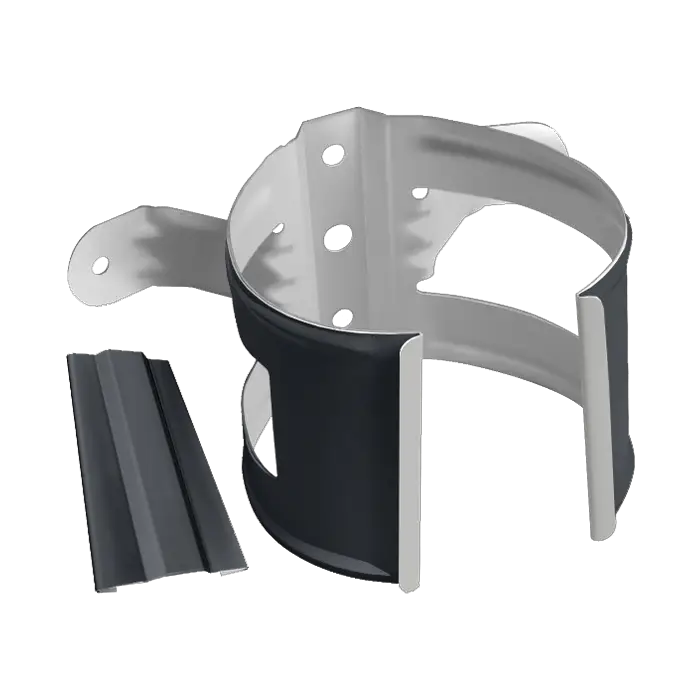 Хомут трубы металлический на дерево Grand Line Классика ПВХ графит (RAL 7024)-mini