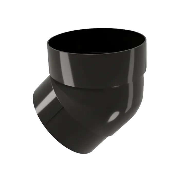 Колено трубы 45° Grand Line Дизайн 135 ПВХ черное (RAL 9005)-mini