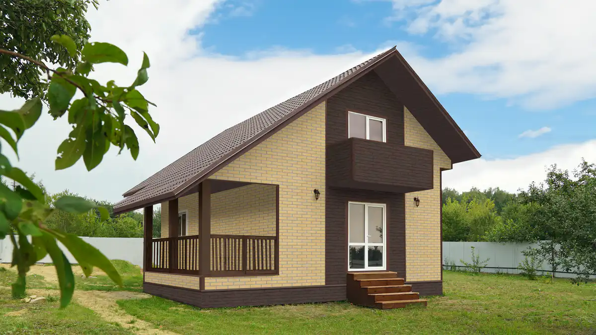 Фасадная панель Grand Line Состаренный кирпич, Design Plus, Ваниль с темно-бежевым швом-mini