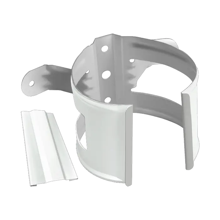 Хомут трубы металлический на дерево Grand Line Классика ПВХ белый (RAL 9003)-mini