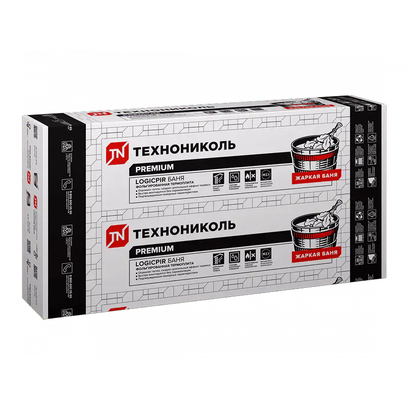 Плита теплоизоляционная LOGICPIR Баня Ф/Ф L-1190х590х50 мм, L-кромка-mini
