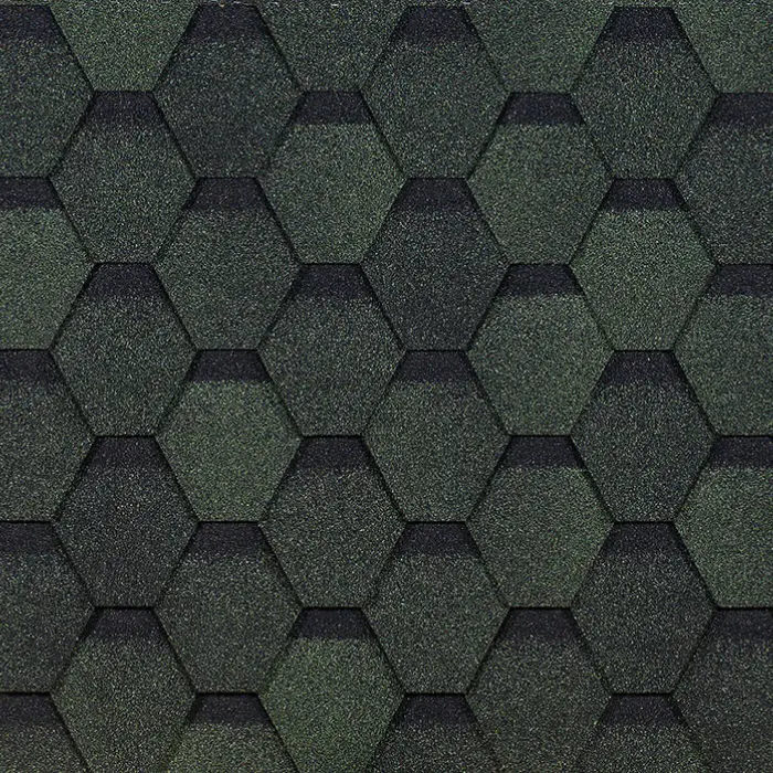 Гибкая черепица Docke Eurasia, Шестигранник, Зелёный-mini