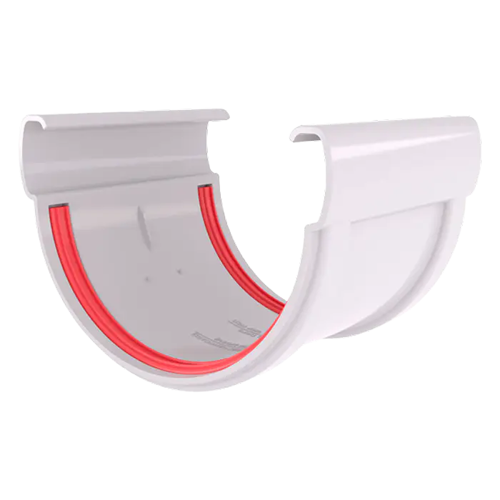 Соединитель желоба Grand Line Дизайн 135 ПВХ белый (RAL 9003)-mini