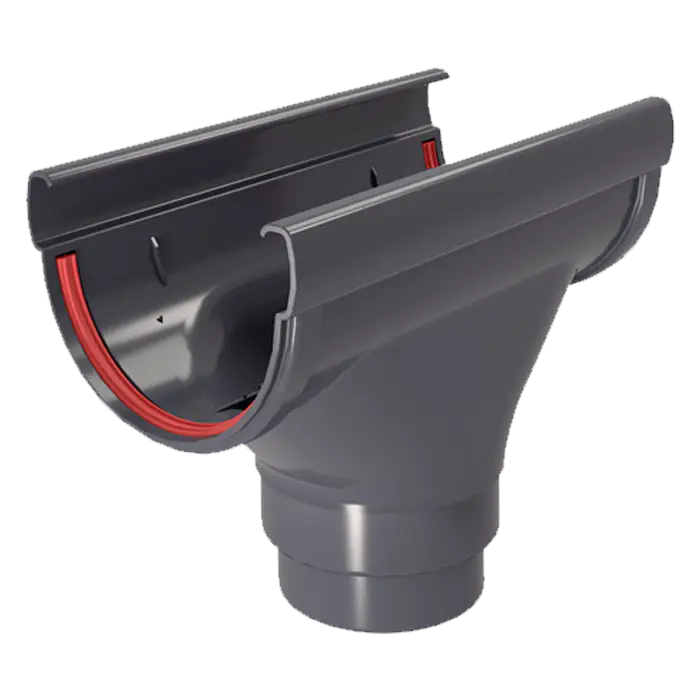 Воронка желоба Grand Line Дизайн 135 ПВХ графит (RAL 7024)-mini