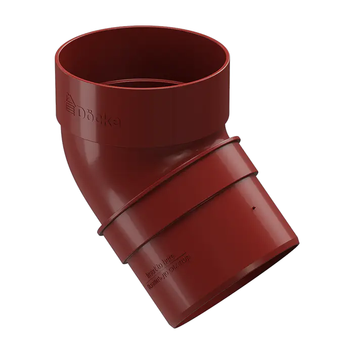 Колено водосточное 45˚ Docke Standard красный (RAL 3005)-mini