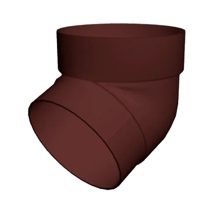 Колено трубы 67° Grand Line Дизайн 135 ПВХ шоколадное (RAL 8017)-mini