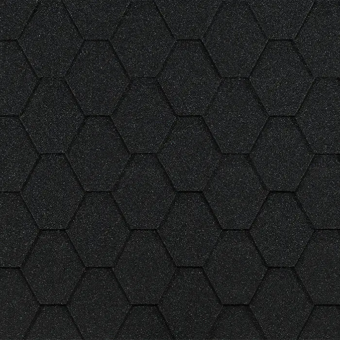 Гибкая черепица Docke Eurasia, Шестигранник, Черный-mini
