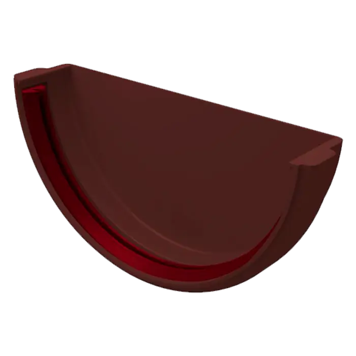 Заглушка желоба Grand Line Классика 120 ПВХ шоколадная (RAL 8017)-mini