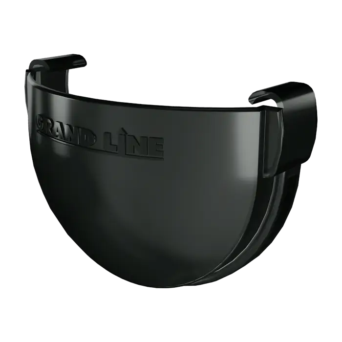 Заглушка желоба Grand Line Дизайн 135 ПВХ черная (RAL 9005)-mini