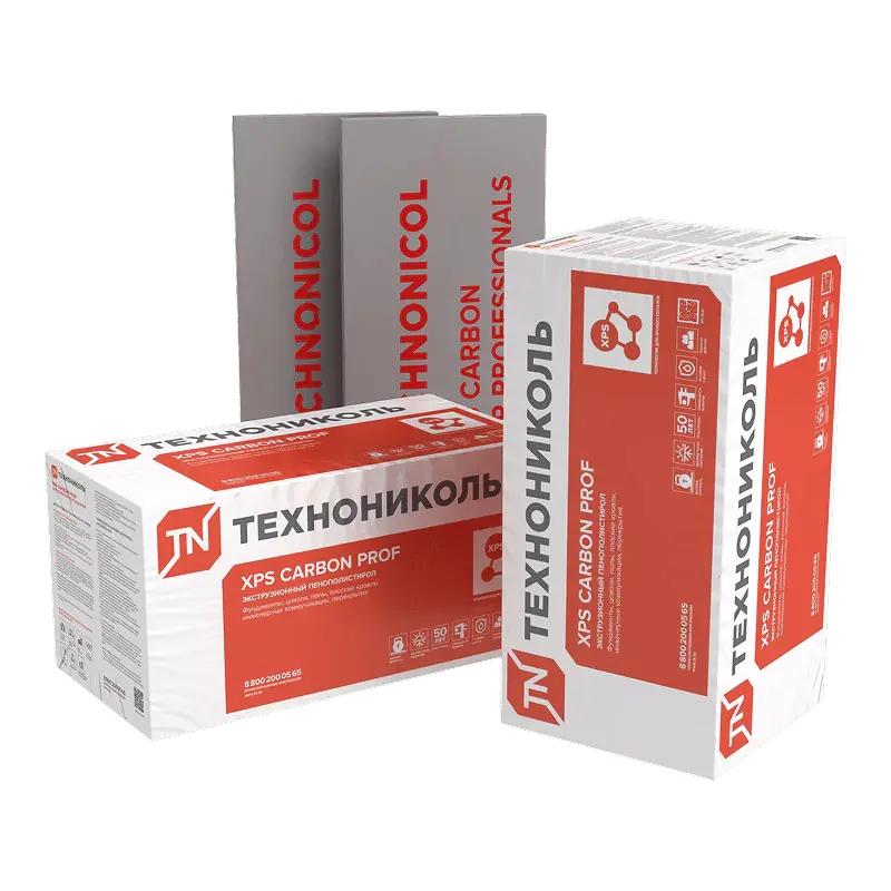 Экструзионный пенополистирол (XPS) ТЕХНОНИКОЛЬ CARBON PROF 1180х580х80 мм, L-кромка, 5 шт-mini