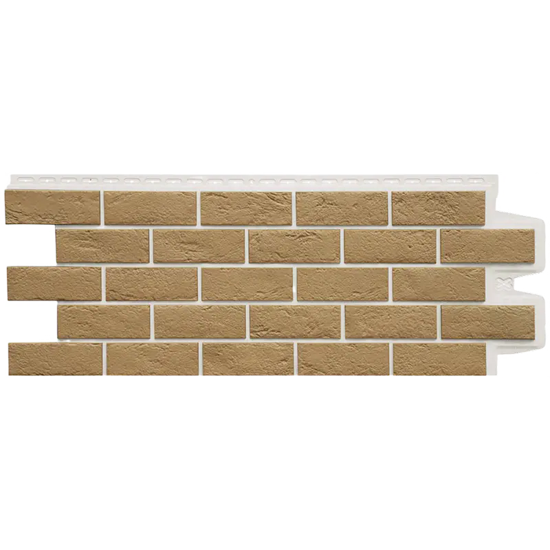 Фасадная панель Grand Line Состаренный кирпич, Design Plus, Солома с белым швом-mini