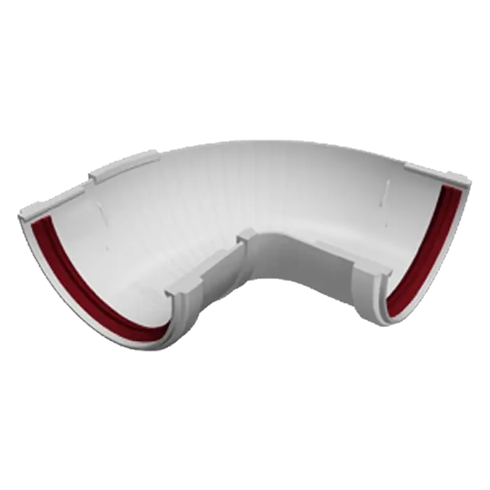 Угол желоба составной 90-150° Grand Line Классика 120 ПВХ белый (RAL 9003)-mini