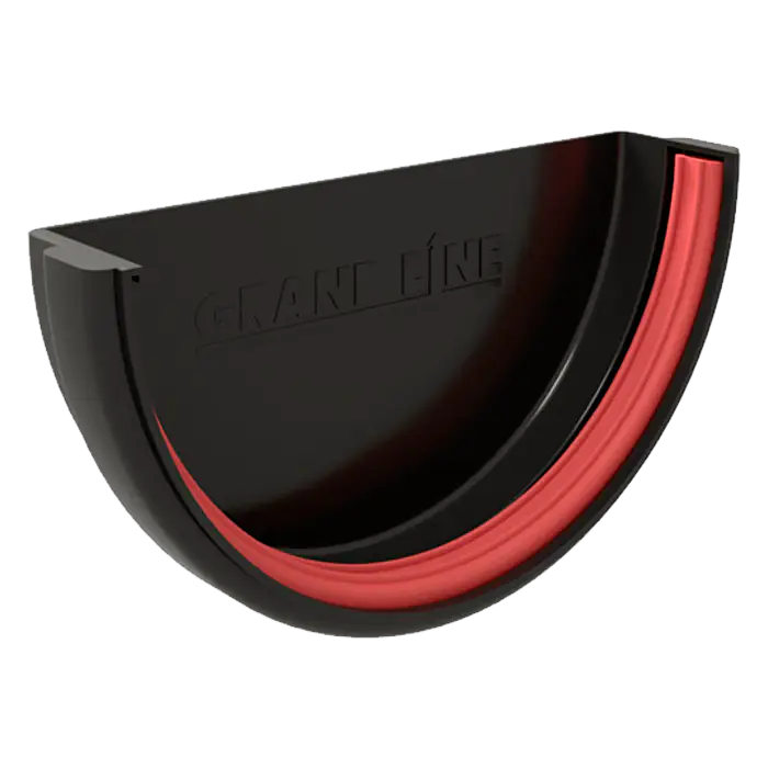 Заглушка желоба Grand Line Классика 120 ПВХ черная (RAL 9005)-mini