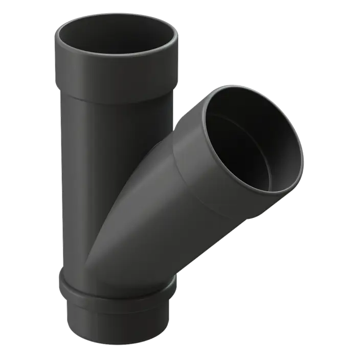Тройник 45˚ для водосточной трубы Docke Lux графит (RAL 7024)-mini