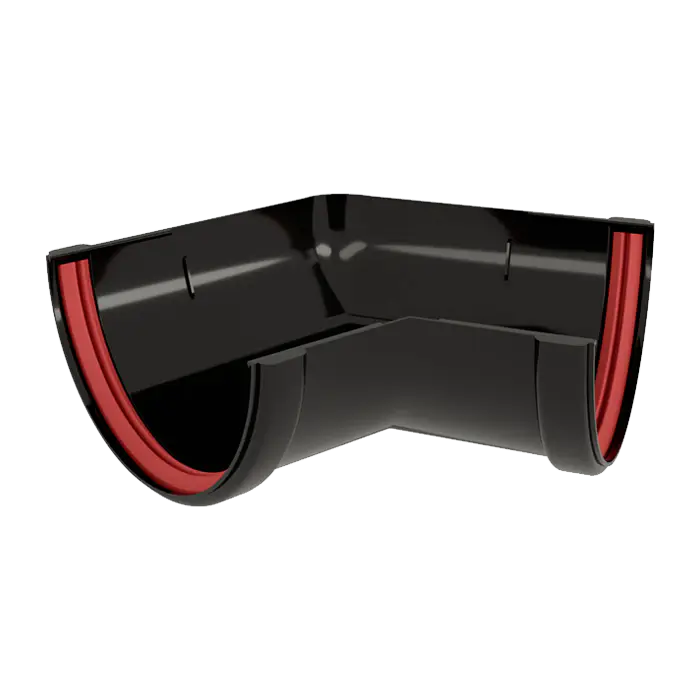 Угол желоба 135° Grand Line Классика 120 ПВХ черный (RAL 9005)-mini