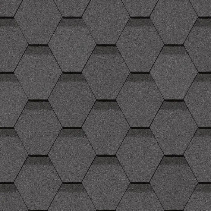 Гибкая черепица Docke Standard, Сота, Серый-mini