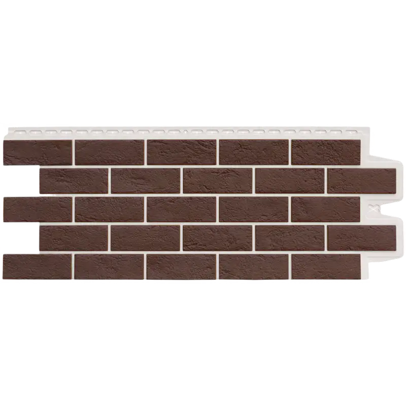Фасадная панель Grand Line Состаренный кирпич, Design Plus, Каштан с белым швом-mini