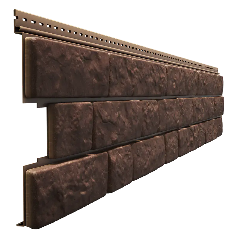 Виниловый сайдинг под камень Bergart Docke Lux 1.8 м, Кедровый орех-mini