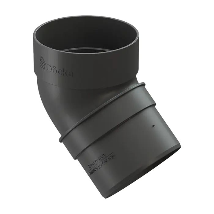 Колено водосточное 45˚ Docke Standard серый (RAL 7024)-mini