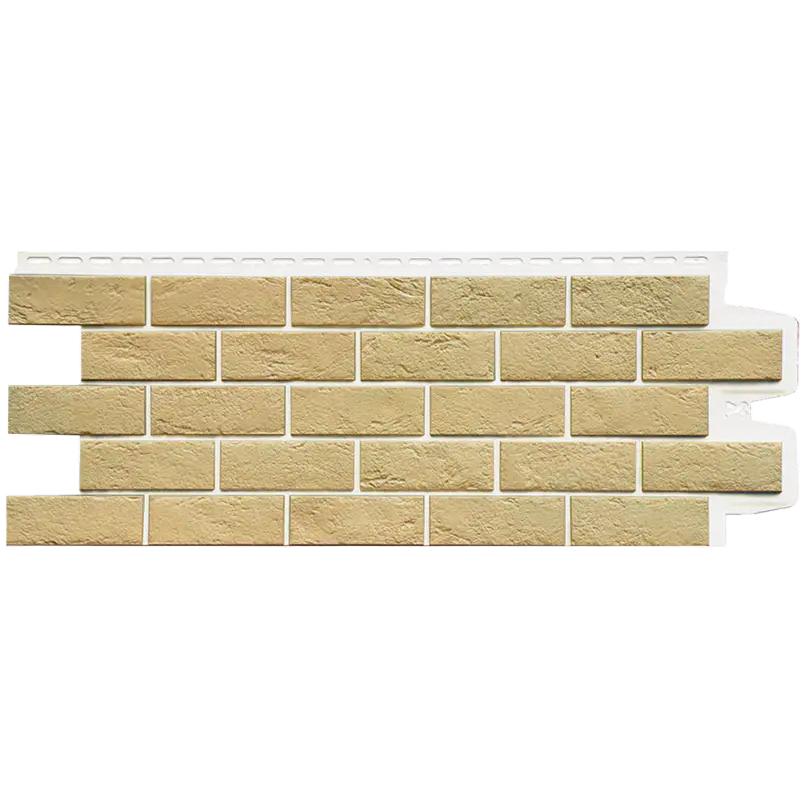 Фасадная панель Grand Line Состаренный кирпич, Design Plus, Ваниль с белым швом-mini