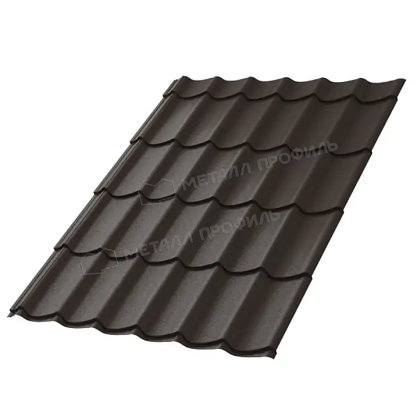 Металлочерепица Ламонтерра Металл Профиль 0,5 VALORI DarkBrown-mini